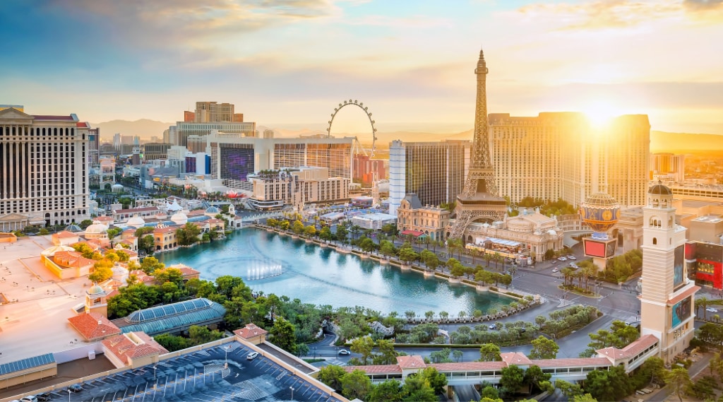 Las Vegas uitzicht over de stad