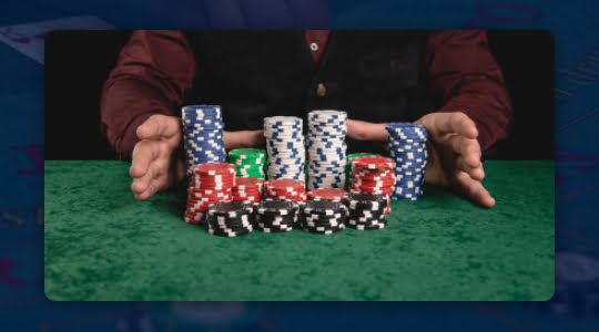 All in schuiven van stapels casino fiches