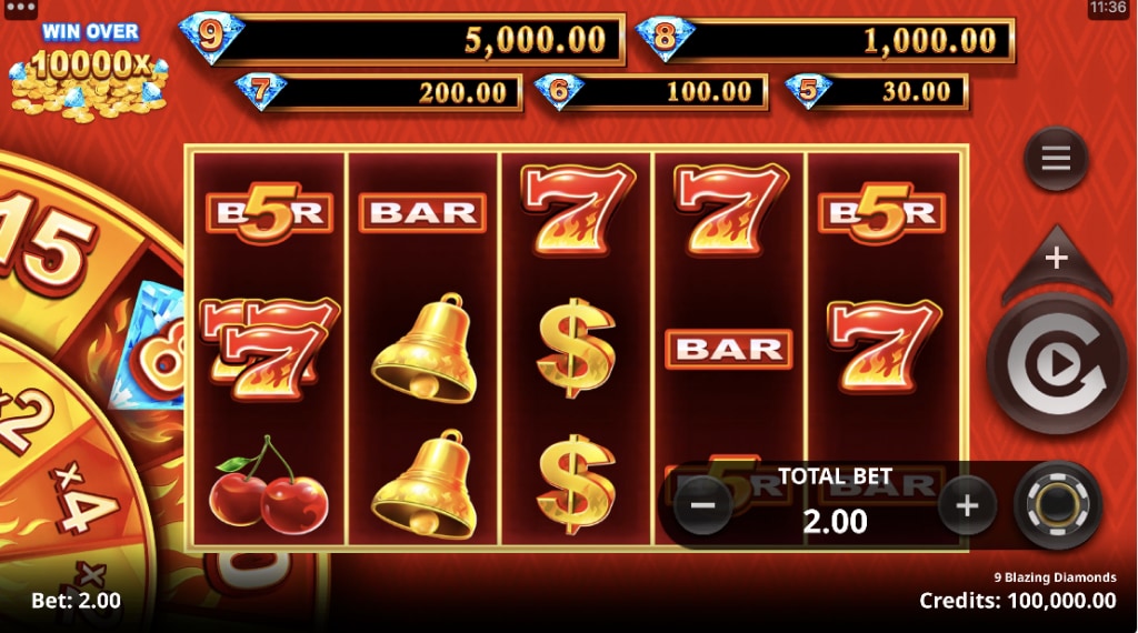 Spelregels 9 blazing diamonds slot