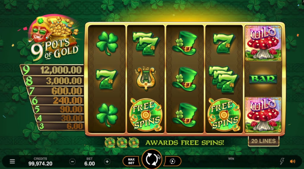 Speelveld 9 pots of gold slot