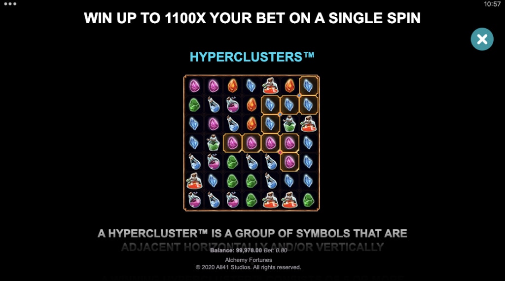 Bonus alchemy fortunes slot