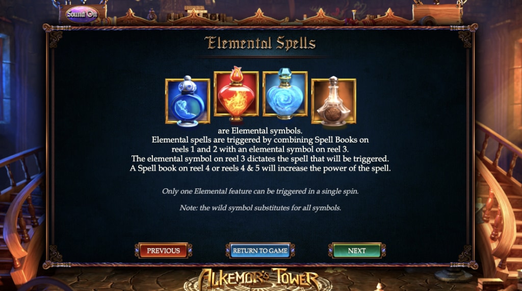 elemental spells alkemors tower slot