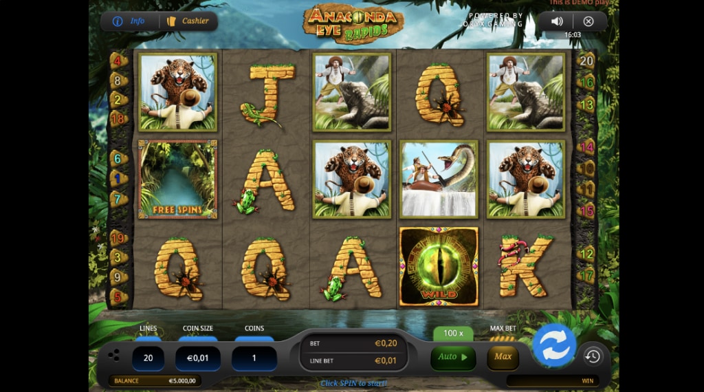 Spelregels Anaconda Eye Rapids slot