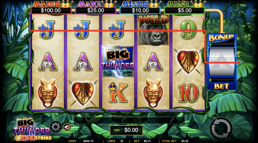 Spelregels big thunder king strike slot