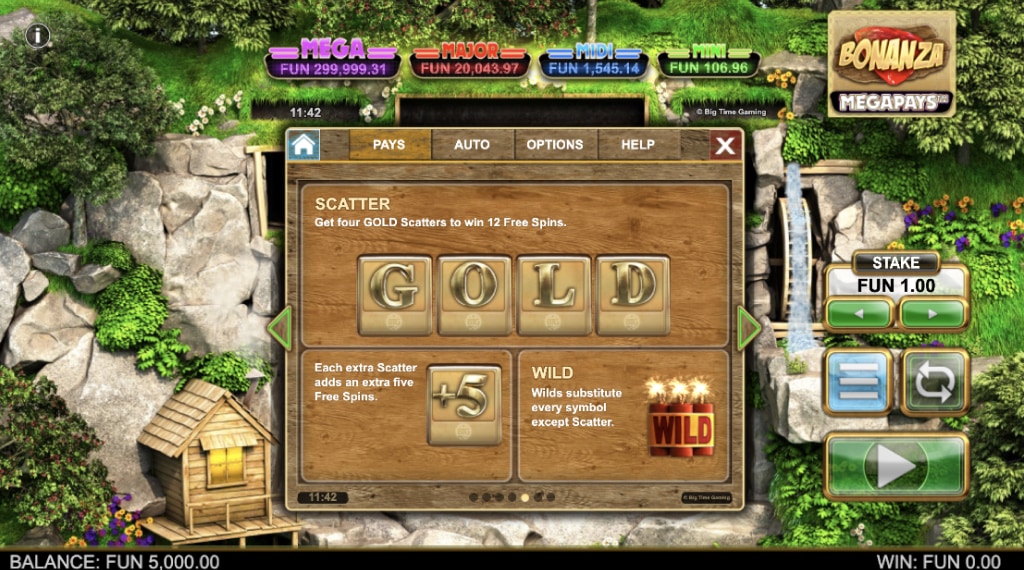 Gratis spins bonanza megapays slot