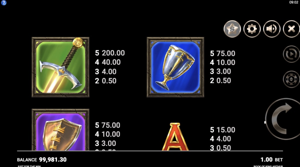 Symbolen book of king arthur slot