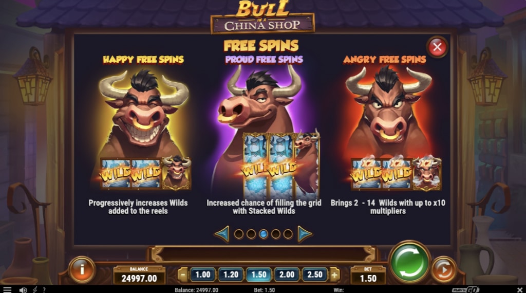 Bonus bull in a china shop slot