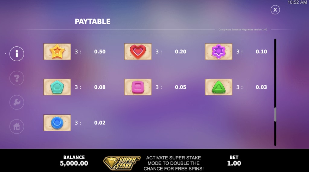 Symbolen candyways bonzana megaways slot