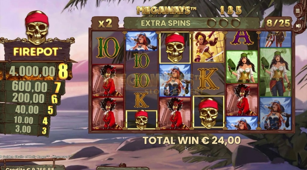 Spelregels 8 golden skulls slot