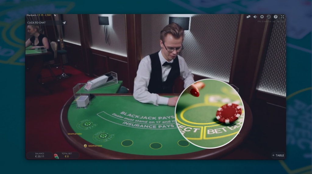 bet behind blackjack