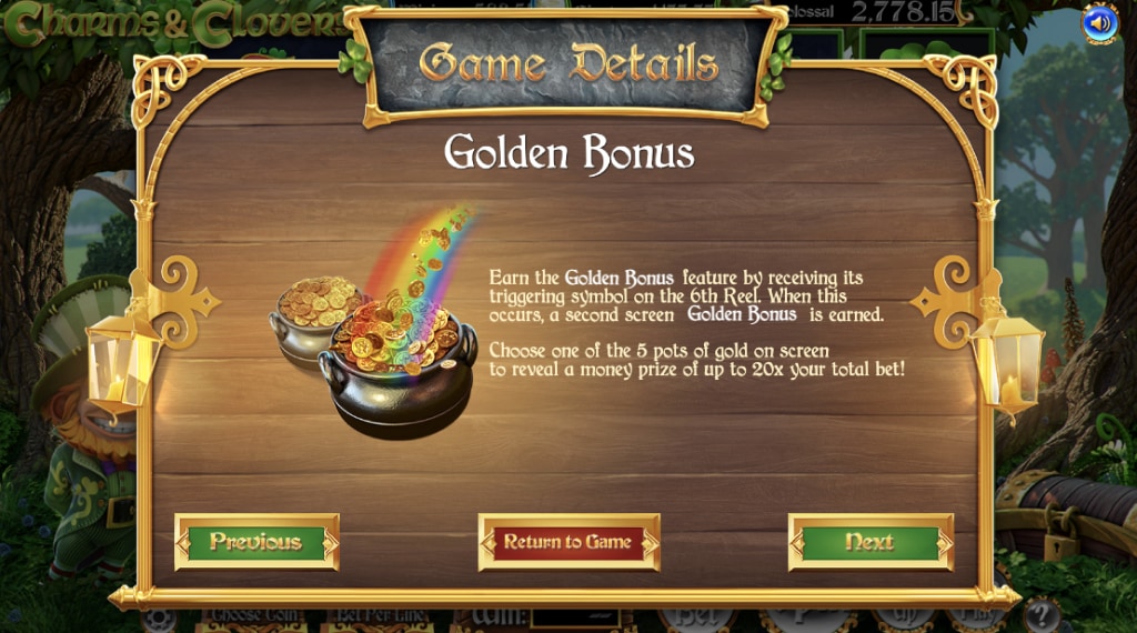 Gold bonus charms and clovers slot