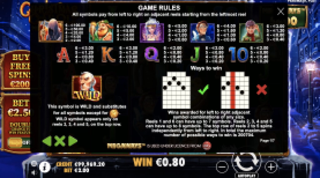 Spelregels christmas carol megaways slot