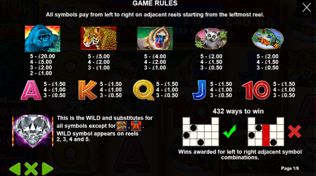 Symbolen congo cash slot