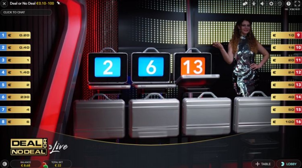 Koffertjes van Deal or No Deal Live