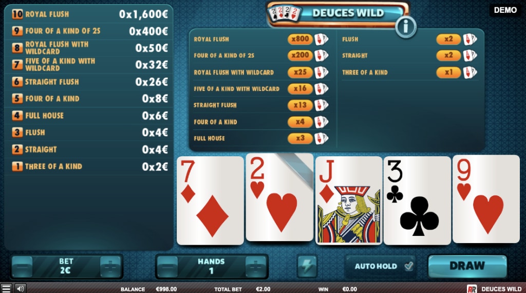 Uitbetalen deuces wild slot