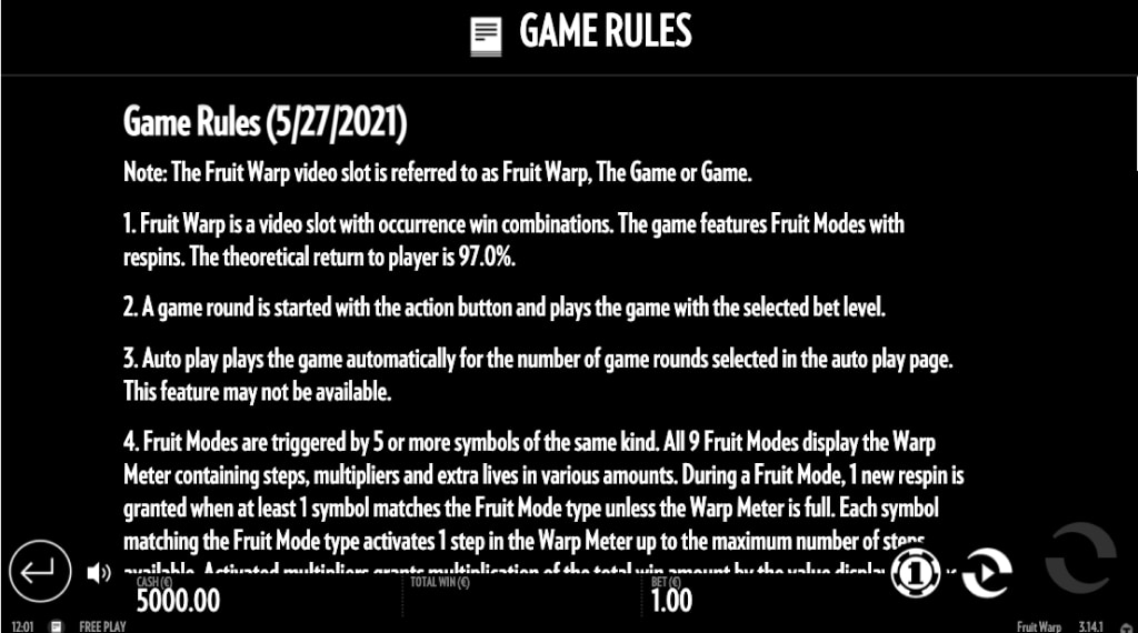 Spelregels van Fruit Warp