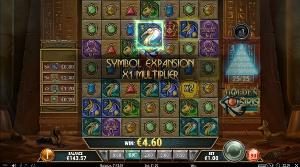 Symbolen in Golden Osiris