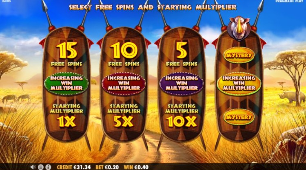 Bonus van Great Rhino Megaways