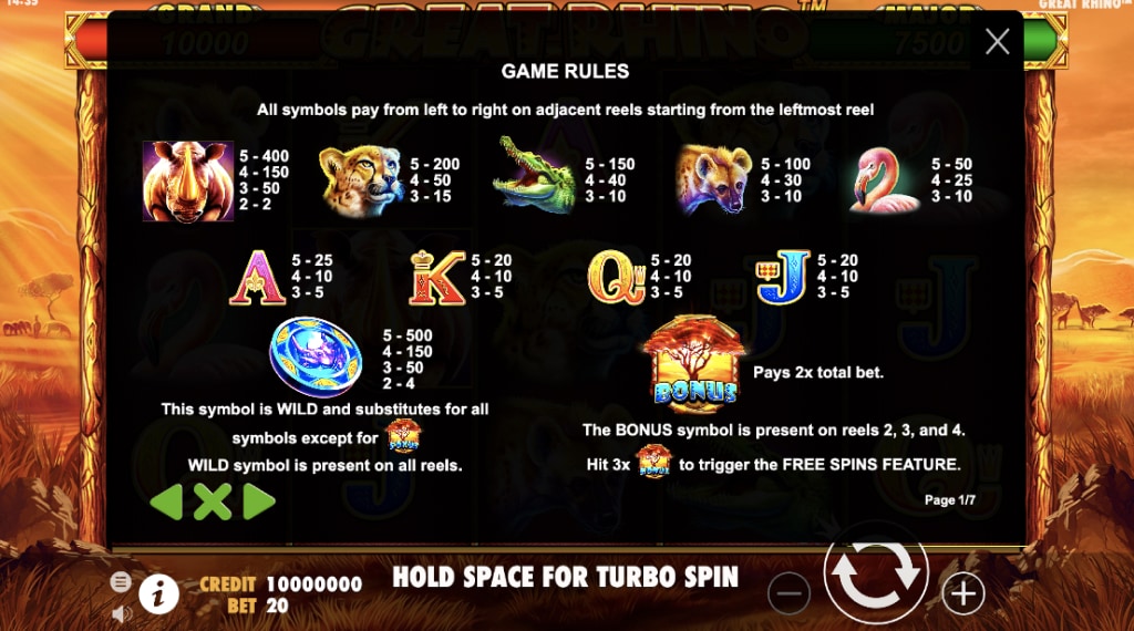 Symbolen van Great Rhino