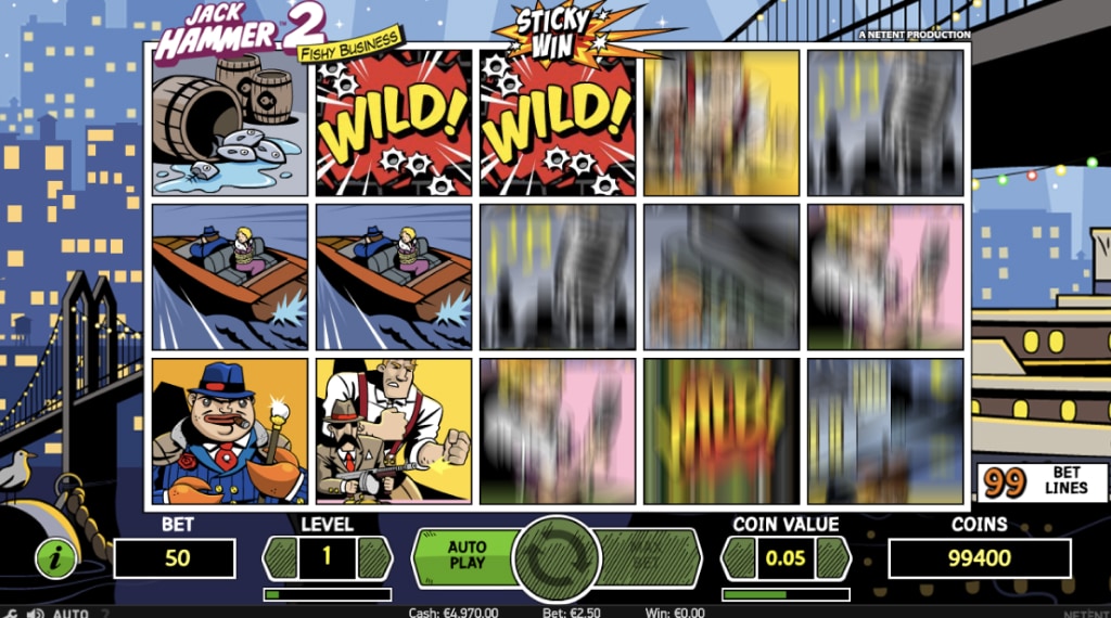 Sticky win feature van Jack Hammer 2