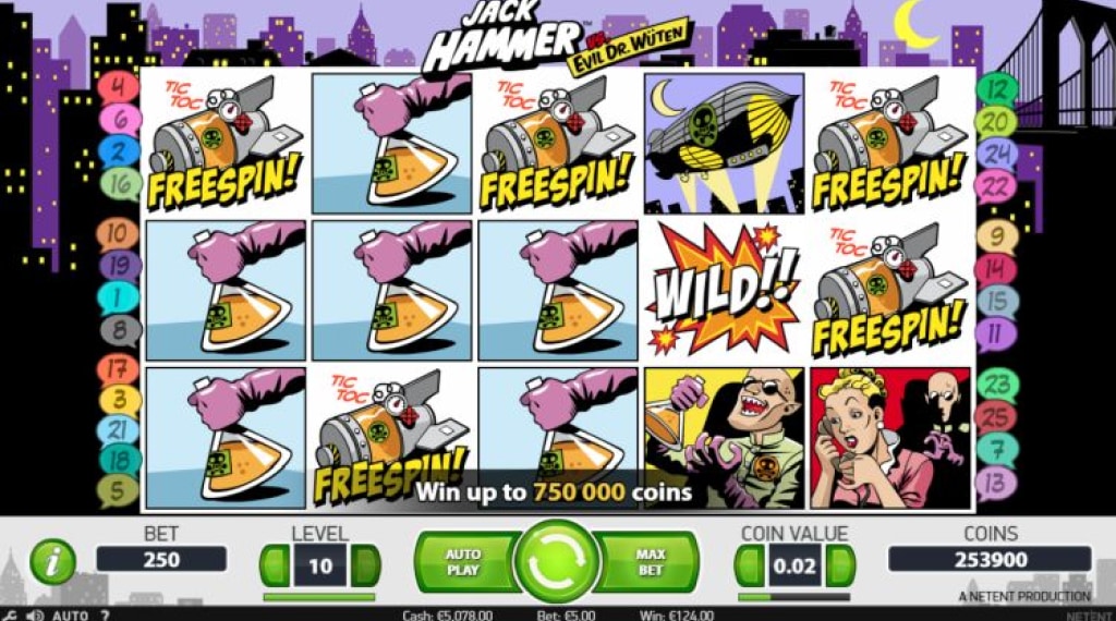 Wilds en free spins binnen Jack Hammer