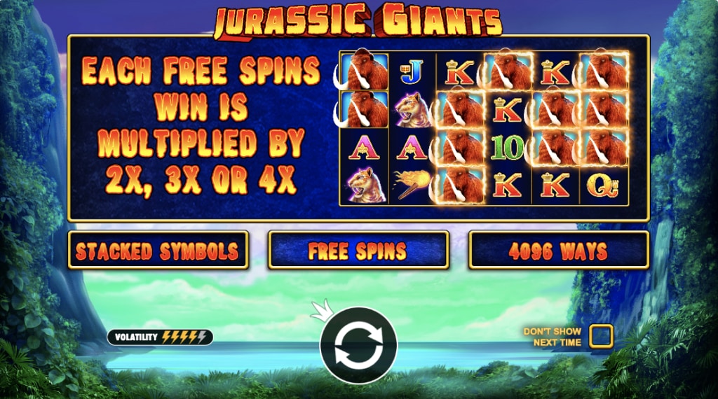 Gratis spins feature van Jurassic Giants