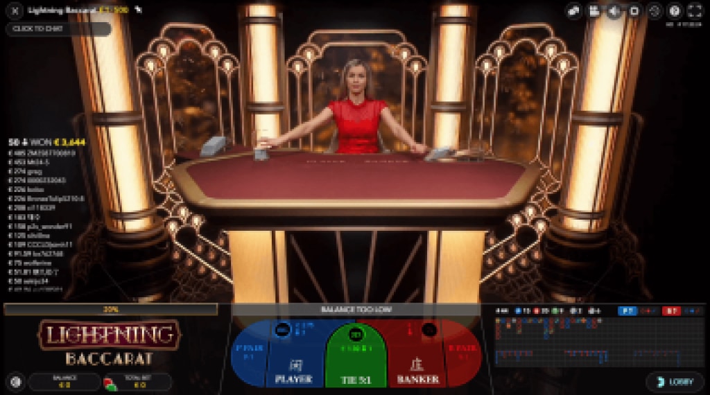 Spelregels van Lightning Baccarat