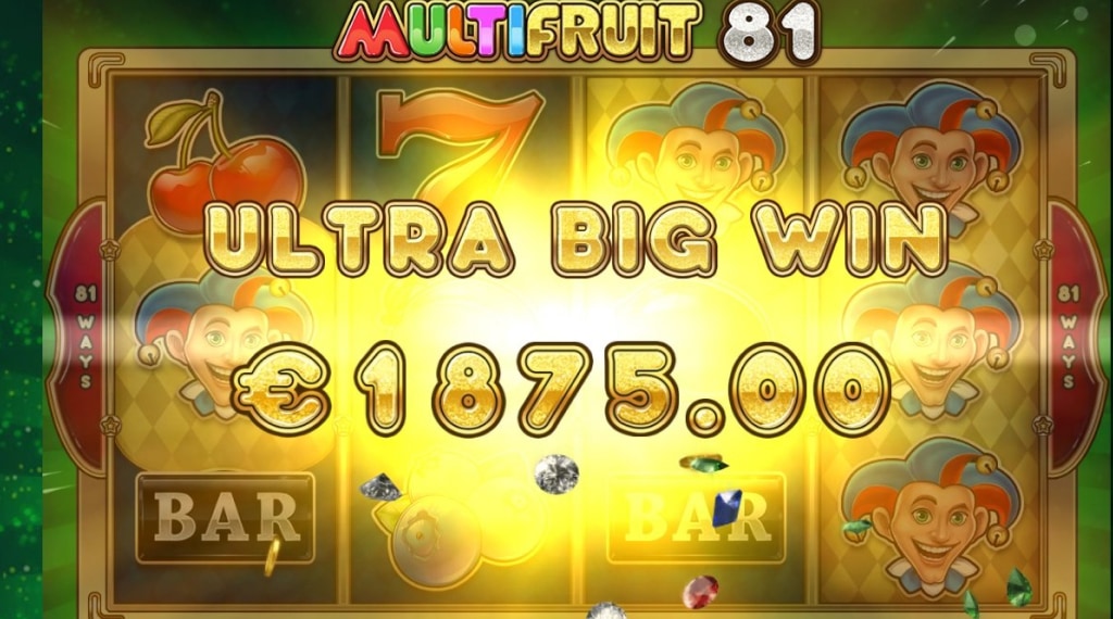 500 euro winnen met 1 euro inzet bij Multifruit 81