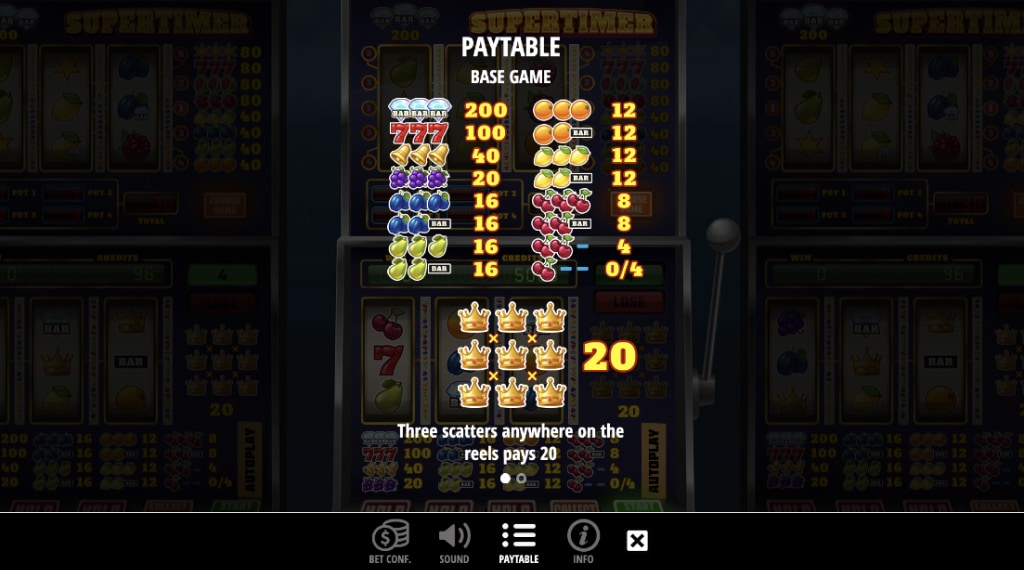 Symbolen in Supertimer