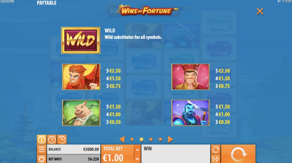 Spelregels van Wins of Fortune