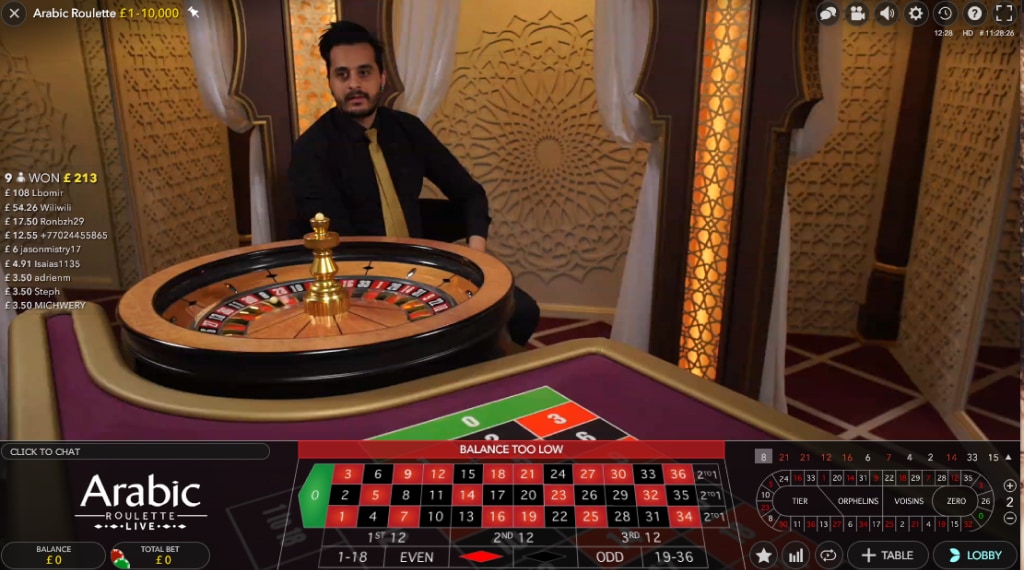 Spelregels van Arabic Roulette Live