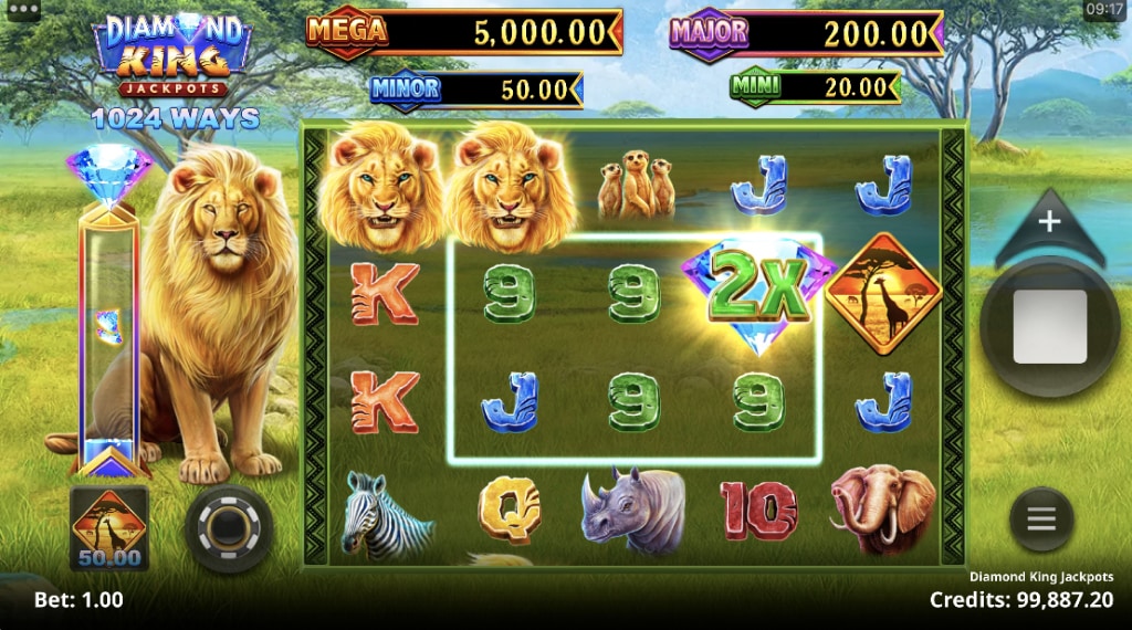 Bonus van Diamond King Jackpots