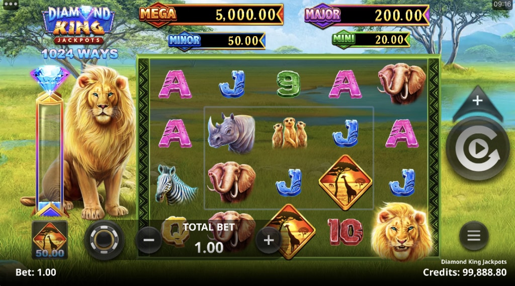 Spelregels van Diamond King Jackpots