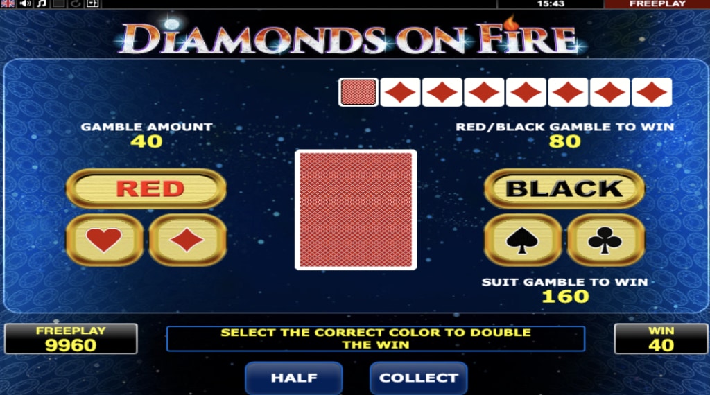 Gamble feature Diamonds on Fire