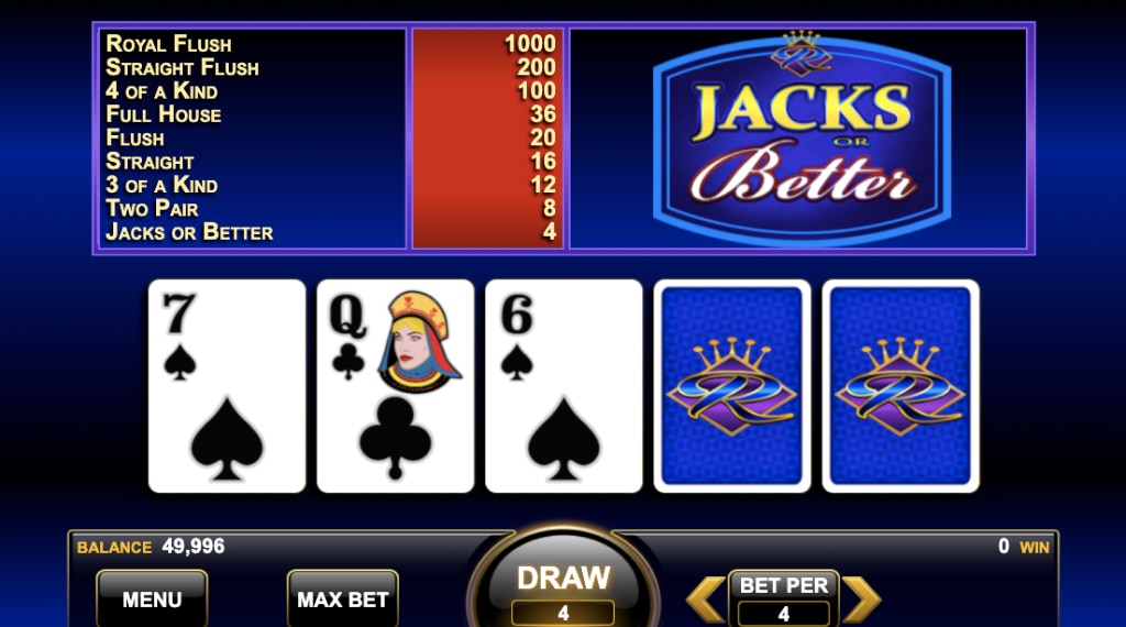 Speluitleg van Jacks or Better