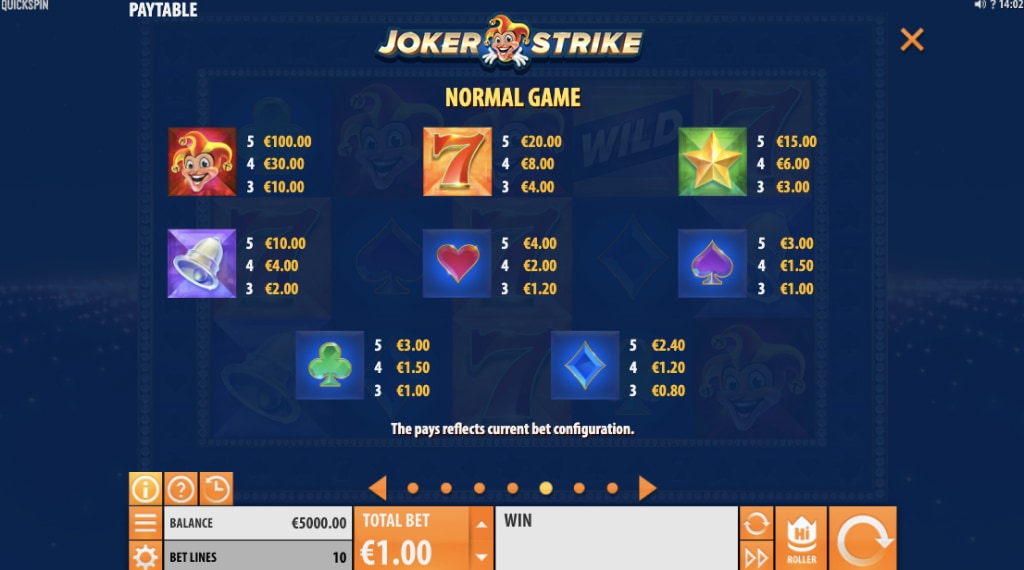 Symbolen in Joker Strike