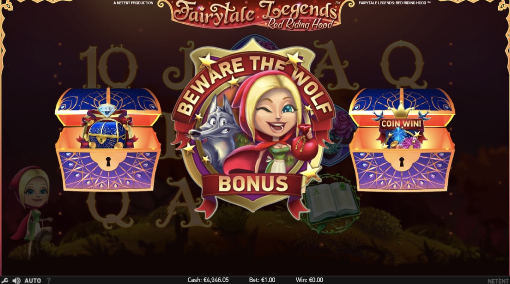 Features red riding hood slot