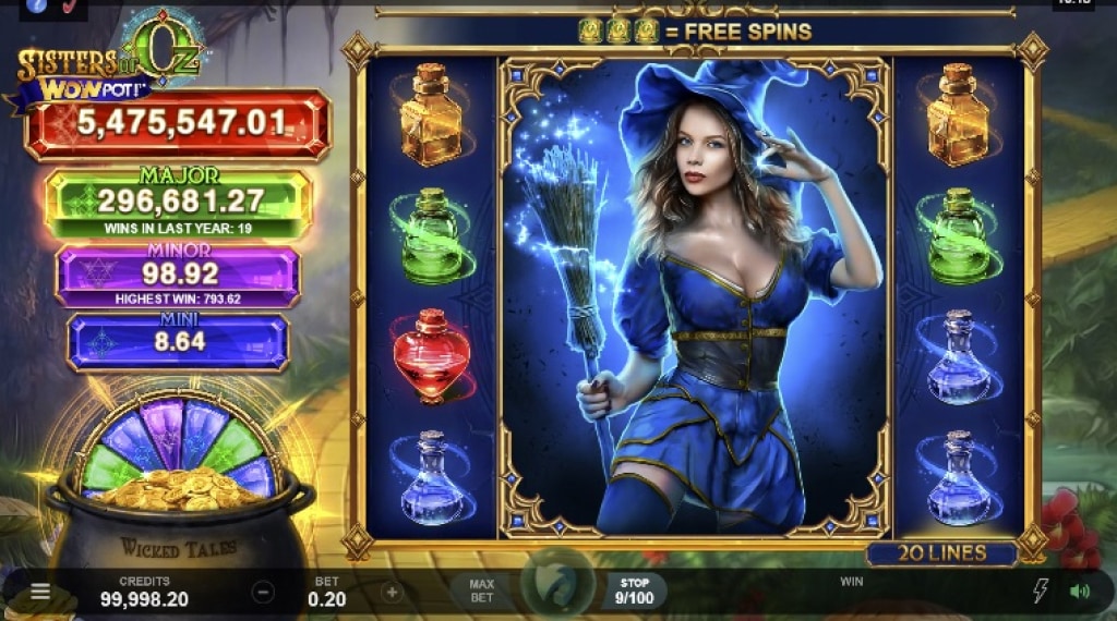 Bonus van Sisters of Oz Wowpot