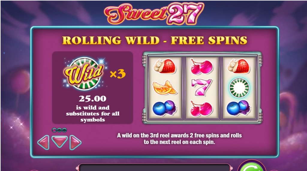 Respin bonusspel van Sweet 27