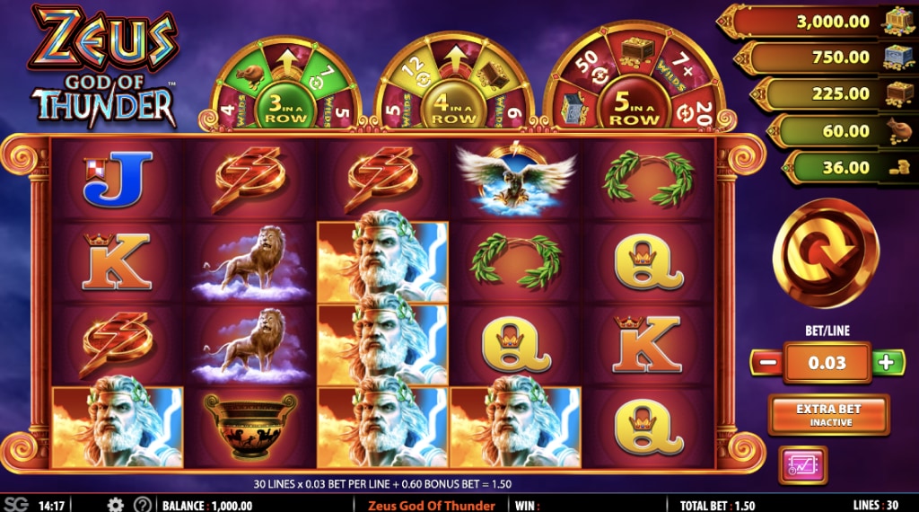 Uitstraling van Zeus God of Thunder