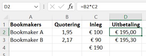 Arbitrage spreadsheet
