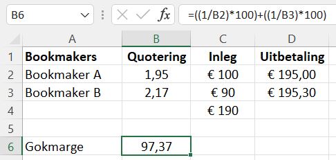 Arbitrage spreadsheet