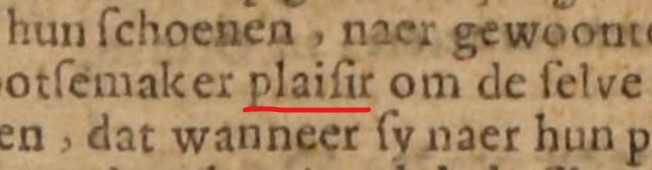het woord plezier als plaifir