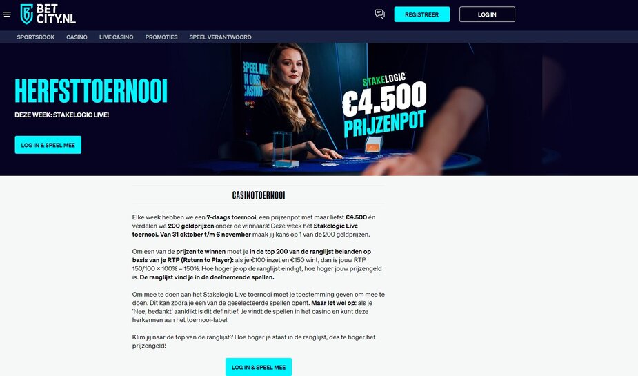 BetCity.nl presenteert het wekelijkse herfsttoernooi
