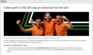 Unibet stunt met een prijzenpot van 5 miljoen euro bij WK-winst Oranje