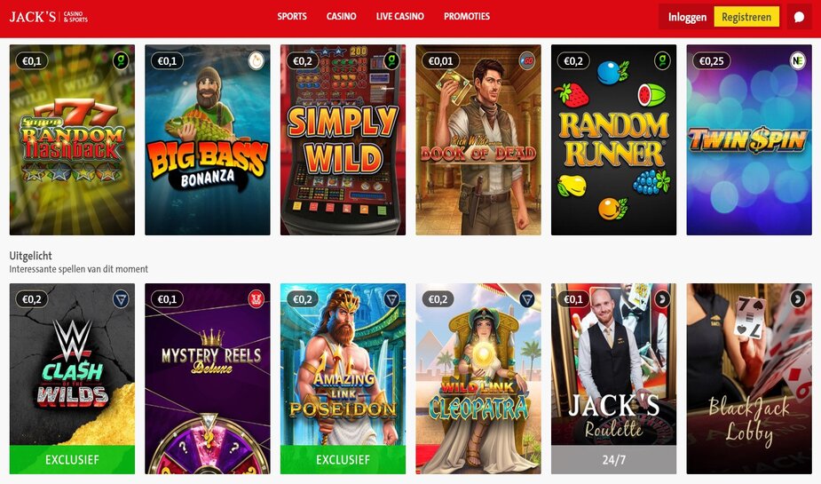 Spinstars toegevoegd spelaanbod Jack's Casino Online