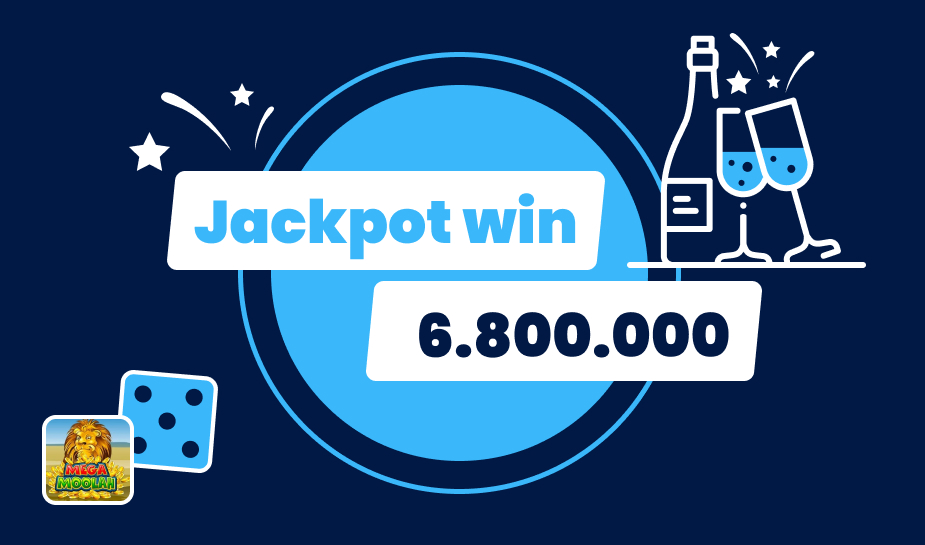 Jackpot van 6,8 miljoen euro valt op de Mega Moolah