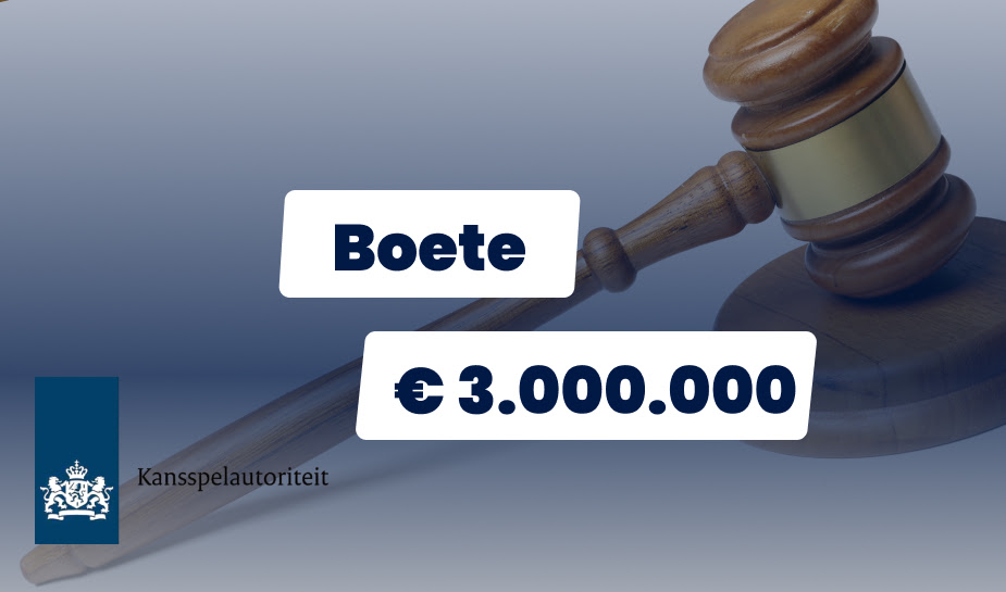 3.000.000 miljoen euro boete voor Betent van Kansspelautoriteit