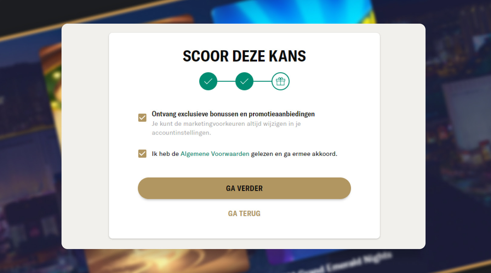 Voorwaarden accepteren