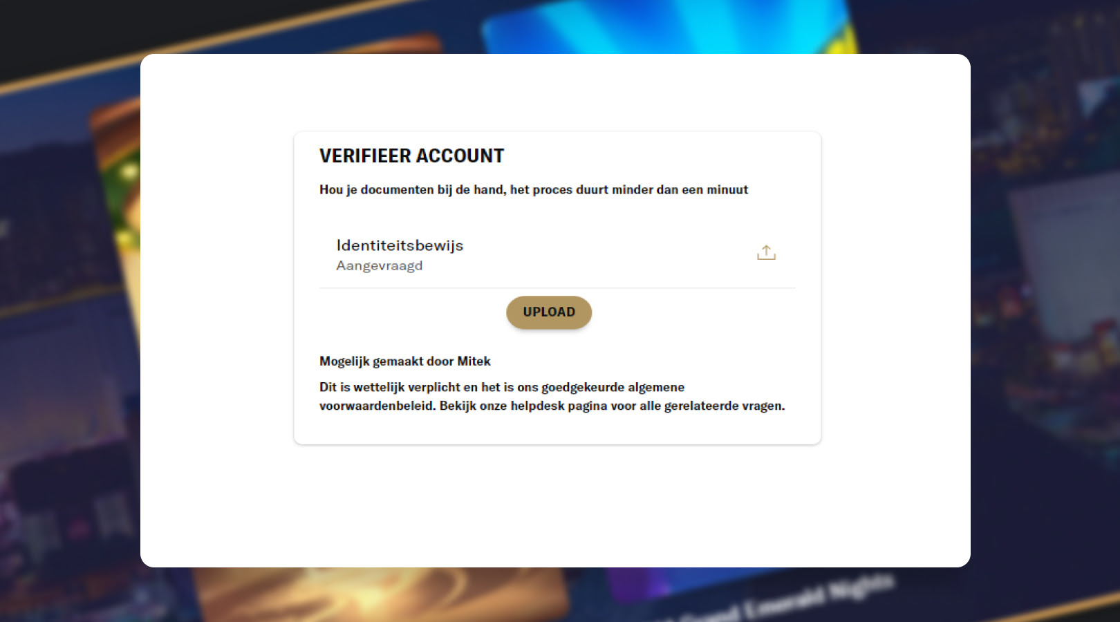 Identiteitsbewijs uploaden